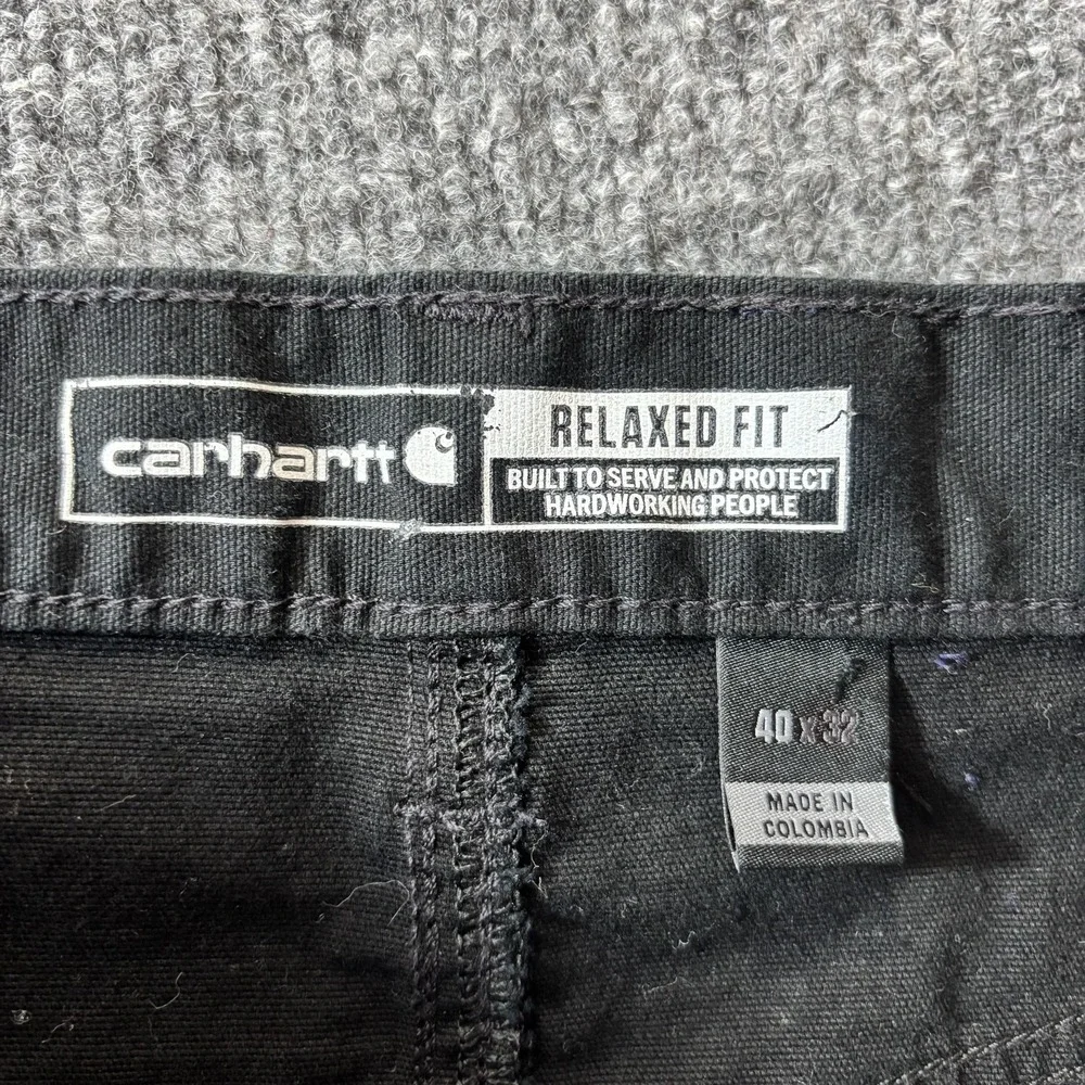 Carhartt Carpenter Pants Mens 40x32 Black Relaxed Fit Workwear Straight‎ Leg